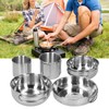 Outdoor Stainless Steel Cookware Set 5‑Piece Camping Portable Cooking Pots
