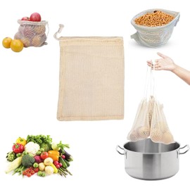 Nets for Cooking Vegetables, Chickpeas, Lentils and Beans: 2 Mesh 20 x 25 cm Sack Fabric for Express Pot Vegetable Cooking Bags Pressure Net Kitchen Nets for Food