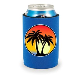 Palm Tree Full Bottom Can Coolie (Royal Blue, 1)