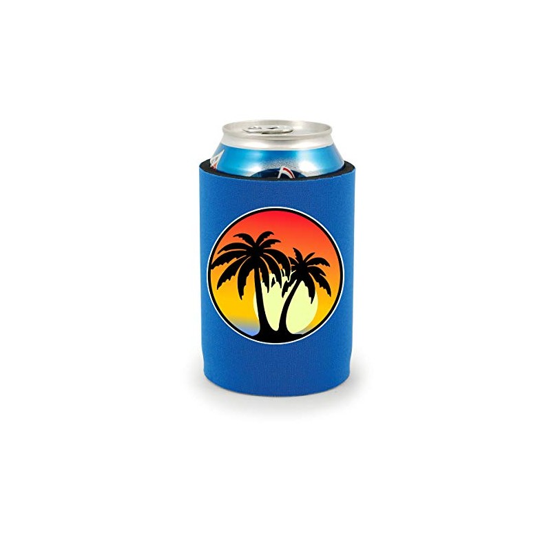 Palm Tree Full Bottom Can Coolie (Royal Blue, 1)