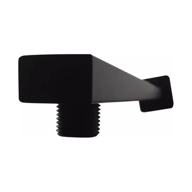 Brazo Cuadrado Regadera De 40cm Acero Inoxidable Negro Y Chapeton