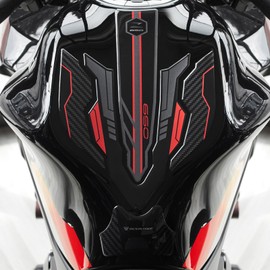 Resin Bike Motorcycle 3D Stickers Compatible with Kawasaki Z650 2024 Candy Persimmon Red/Ebony. Bike Tank Protector from Impact and Scratches. Sticker 3D Resin Gadget Moto