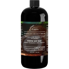Lapew Mahogany Coconut Dream Scented Mop Soap Concentrate 36 oz | Premium Fragranced Floor Cleaner | Streak-Free | Hard Floor Cleaning Solution | Eco Friendly | Made in USA