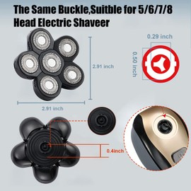 6 Head Shaver Replacement Razor Heads for Many Brands Bald Men's Electric Foil Shaver Replacement,Universal Shaver Replacement Blades for Electric Razor for Men Bald and Face (Black)