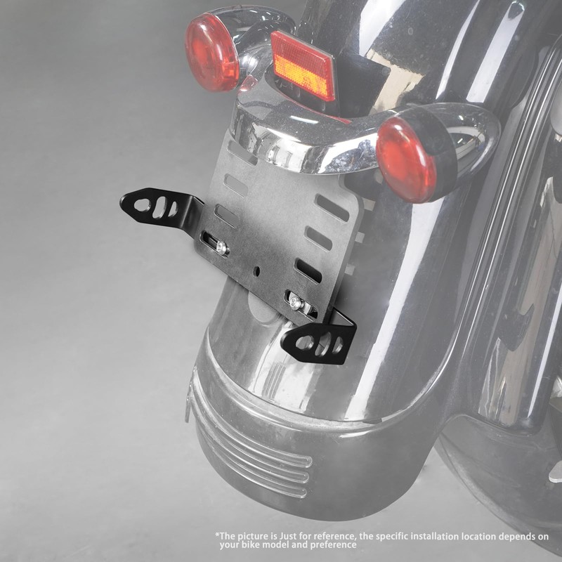 NICECNC Black Universal License Plate Mounted Turn Signal Relocation kit