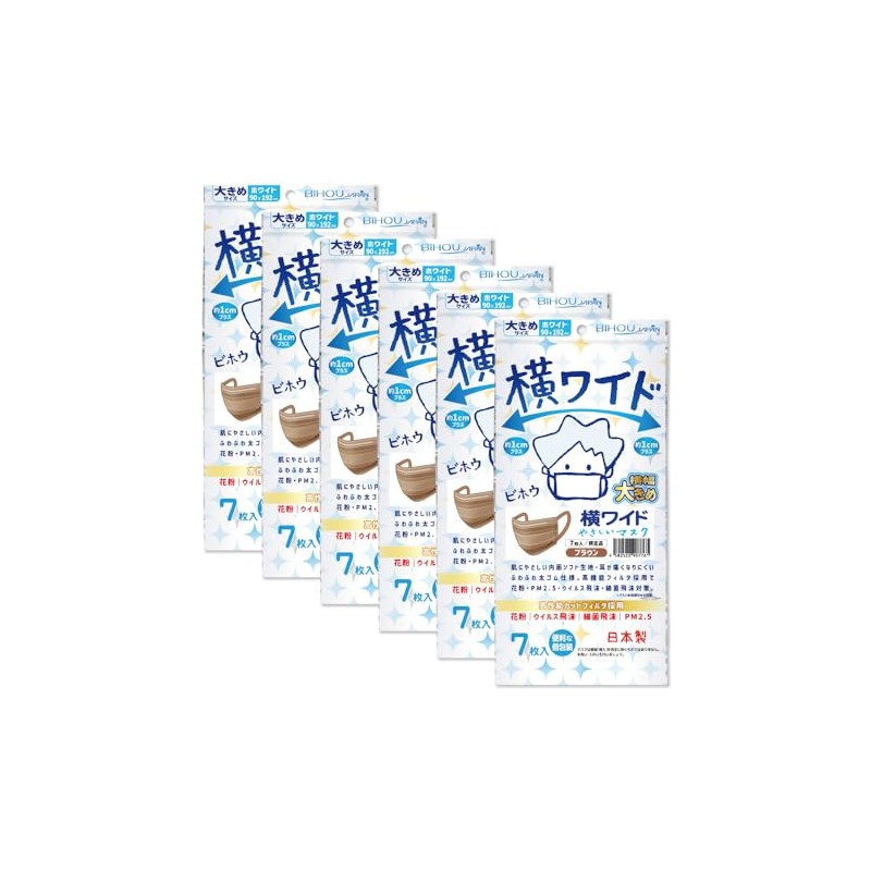 Biho Mask, Made in Japan, Disposable Non-woven Mask, Loose Size,