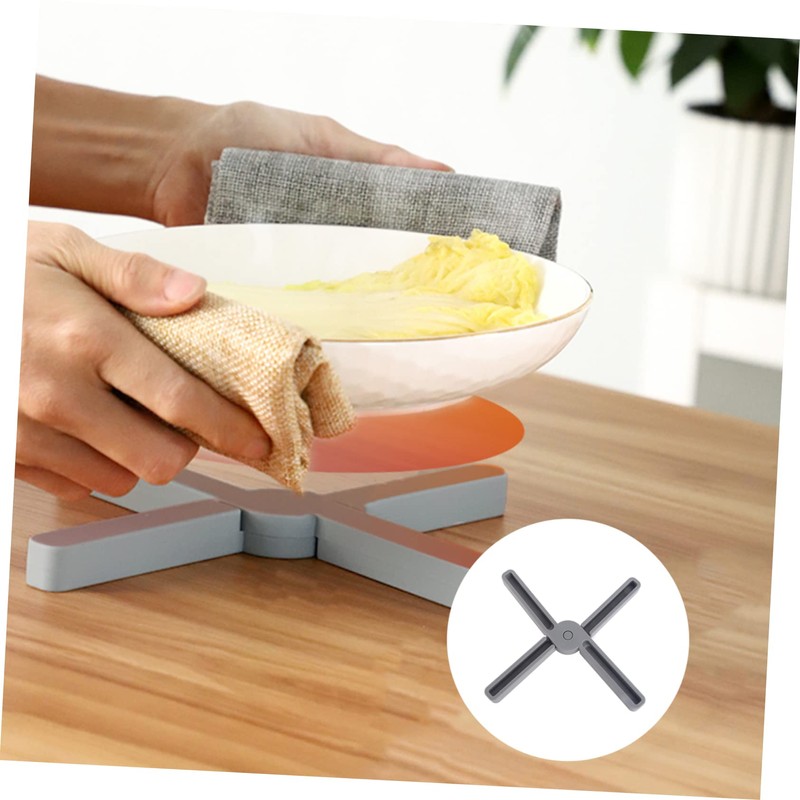 GRIRIW 2Pcs Creative Table Mat Folding Heat Resistant Kitchen Protective