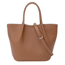 Genuine Leather Shoulder Bags Fashion Top-Handle Satchel Tote Handbags Crossbody Purse for Ladies, Brown Tote