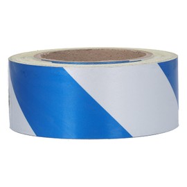MUNEFE Tape with Blue and White Stripes, Stripe Patterned Roll Flagging Tape, Safety Striped Flagging Tape for Floor Enclosure Pipes