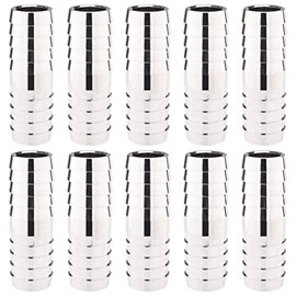 LTWFITTING Nickel Plating Brass Barb Splicer Mender 1/2-Inch ID Hose Fitting Air Water Fuel (Pack of 10)