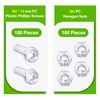 Pzsmocn 200pcs/100sets M4 PC Clear Acrylic Screws and Nuts Kit