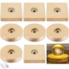 Honoson 8 Pcs Wooden LED Display Base Lighted Base for