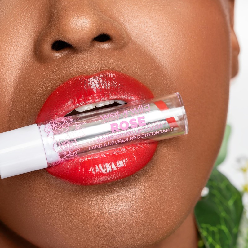 wet n wild Rose Comforting Glossy Natural Lipstick Dark Red