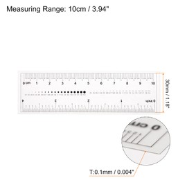 HARFINGTON 2pcs Film Flexible Ruler 4 Inch 1mm Scale PET Plastic Folding Straight Ruler Calibration Soft Ruler Measuring Tool for Factory, Transparent