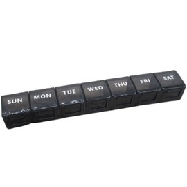 portable day pill case black 2ea