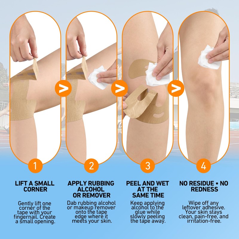 Precut Kinesiology Tape for Knees,24 Ct,20% Stronger Adhesive,Beige