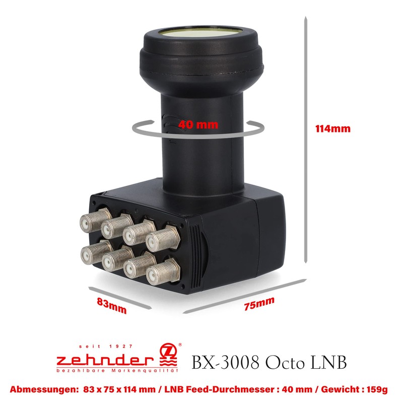ZEHNDER Octo LNB, LTE Shielding, Sun Protect UV Protection, Digital