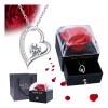 Collar Dije Corazón 925plata Para Mujer Y Caja De Rosas