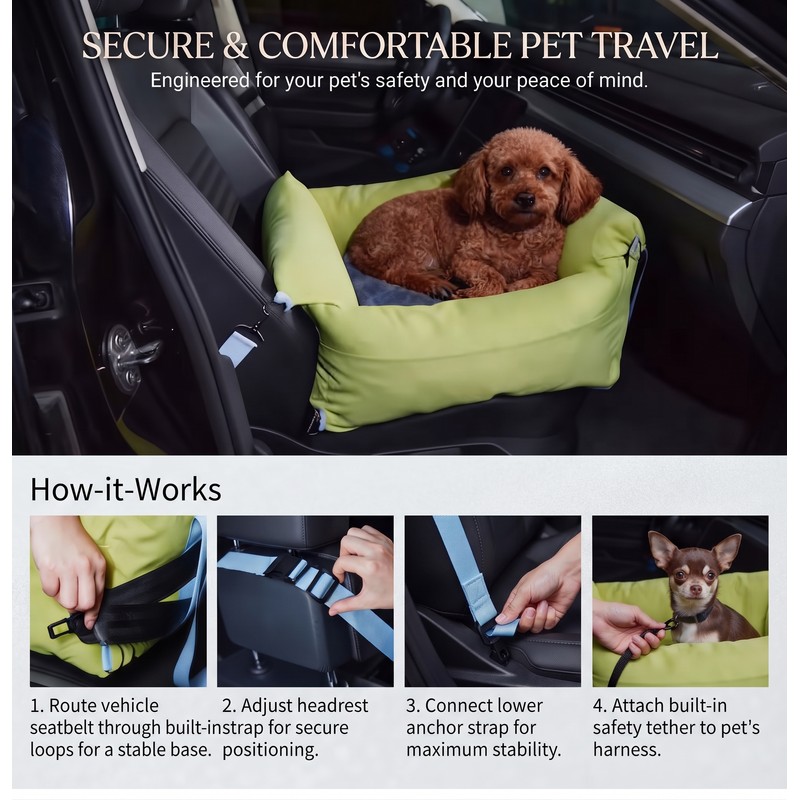 Waterproof Dog Car Seat Booster for Small Dogs – Elevated
