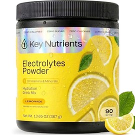 KeyNutrients Electrolitos en polvo limonada cero caloraslimonada rosa en 90, 40 o 20 porciones paquetes de viaje de hidratacin  Electrolitos keto,... 