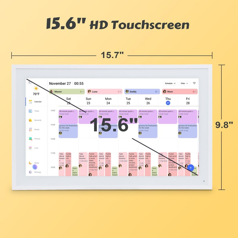 COMIX 15.6" Smart Digital Wall Calendar, NO Subscription, Wall Touch