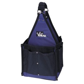 IDEAL INDUSTRIES INC. 35-441 Master Electrician's Tote Tool Bag – Black/Blue Multi-Ply Tool Kit Bag with Removable Shoulder Strap, Reinforced Opening,