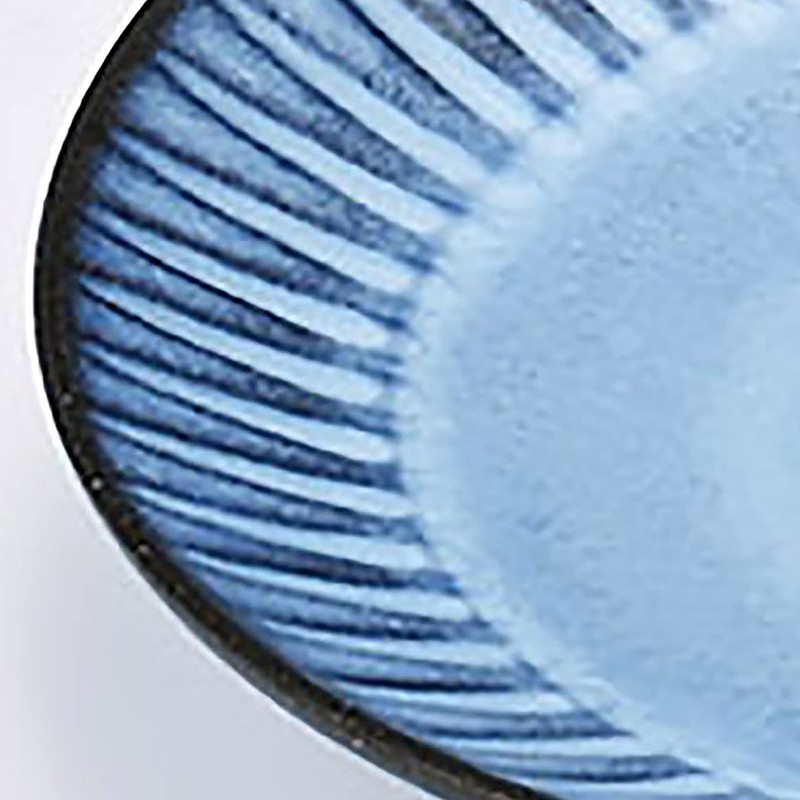 Hasami Ware 391163 Risa Emon Kiln Blue Carved Fruit Plate