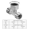uxcell Pipe Fitting Tee G1/2 2 Male to 1 Female