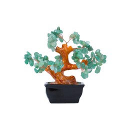 Homoji Feng Shui Crystal Money Tree with Rose Quartz & Amethyst | Zen Wealth Generator for Home/Office | Handcrafted Gemstone Bonsai in Black Pot for Meditation Spaces & Corporate Gifting (Green)