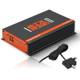 STX Audio STX2000.1D 2000-Watt Monoblock Class D Amplifier, 1 Ohm Stable, 1000W RMS, MOSFET Circuit Design, Low Pass Filter for Car Audio Systems