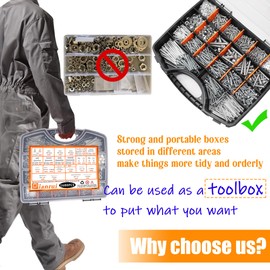 Dianrui 1680 PCS Screw Bolts and Nuts & Nails & Wood Screws Assortment Kit,M3/M4/M5/M6 Machine Screws,Small Nails for Picture Hanging,#6#8 Drywall Screw Set for DIY Repair Project Length 1/2 to 2"