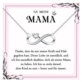 PDTU Gifts for Mum, Grandma, Infinity Sign Necklace for Mum, Grandma, Mother's Day Gift for Mother, Grandma, Best Mum Grandma Gift for Mother's Day, Birthday, Christmas, Cubic Zirconia, Cubic Zirconia