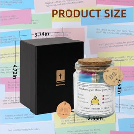 HADUIMIY Bible Verse Jar, Glass Read Me When Bible Verses Jar, Scripture Jar for Emotions and Feelings, Prayer Jar with Colored Bible Verses, Hope Bible Verses in A Jar for Man, Woman
