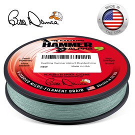 KastKing Hammer Alpha 9 Braided Fishing Line, Moss Green, 80LB, 150Yds, 9 Strands