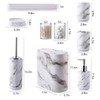 InnJoey Bathroom Accessories Set, 9-Piece Marble White Bathroom Set, White