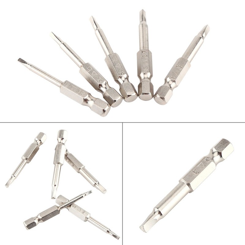 5pcs 50mm 1/4" Hex Shank Magnetic Triangle Screwdriver Bits Set