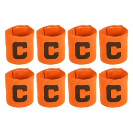 MECCANIXITY Soccer Captain Armband, Captain Arm Bands for Soccer Elastic Captain C Arm Band Sports Captain Armbands for Football Team Training Youth & Adult Orange, Pack of 8