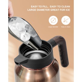 Thermal Coffee Carafe 70 oz - 36 Hour Hot (Fullness of Carafe) Carafes for Hot Liquids-Insulated Coffee Carafes For Keeping Hot/Cold Coffee, Tea, Water, Drink Dispenser for Parties(Gold)