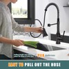 Kitchen Faucet with Pull Down Sprayer, Hurran Commercial Stainless Steel
