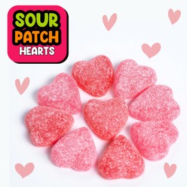Sour Hearts Gummy Candy – 1LB Bag (Approx. 128 Pieces), Sweet and Sour Unwrapped Chewy Treats