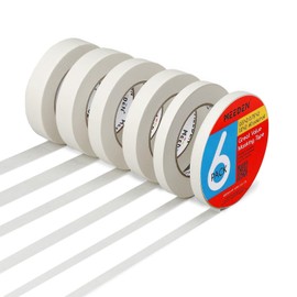 MEEDEN 6 Packs White Artist Tape, 0.5" 0.75" 1.0" x 60 Yard, Multi-Sized Masking Art Tape, Acid-Free Painters Tape for Painting Drafting Canvas Framing, General Purpose for Craft, Office, School