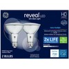 GE Reveal 2-Pack 75 W Equivalent Dimmable Flood Color-Enhancing Par30
