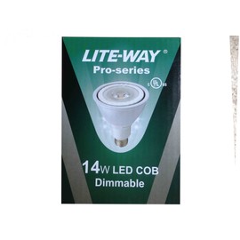 Lite-Way Pro-Series, LED Light Bulb, PAR30, 14W, Warm White, 120V, E26 Base, EA