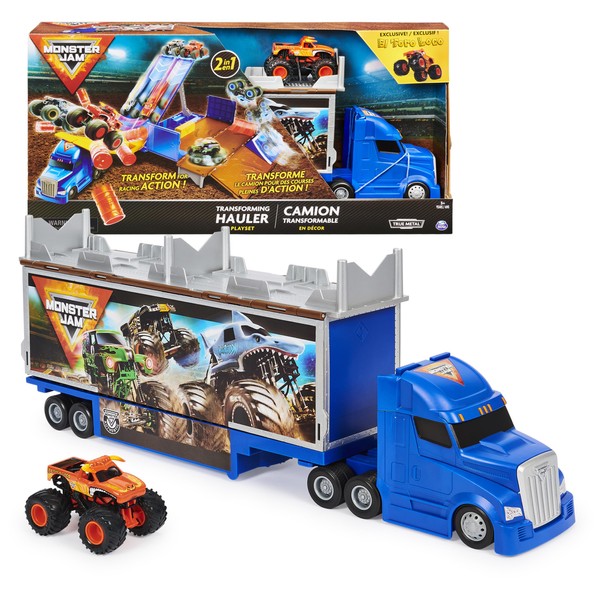Monster Jam, Transforming Hauler Playset and Storage with Exclusive El