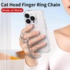 Metal Cat Head Phone Finger Grip Ring Chain Lanyard Keychain