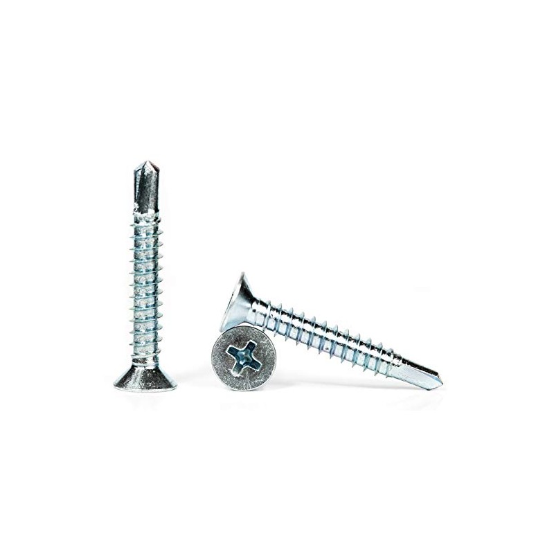 4.8mm x 25mm Self Drilling Countersunk Screws Steel Self Tapping