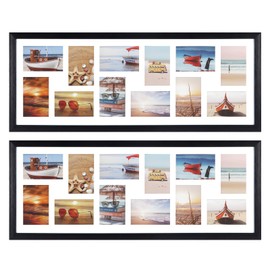 HORLIMER 4x6 Collage Picture Frame Set of 2, 12 Openings Multiple Frames Display 4 by 6 Photo with Mat for Wall Hanging