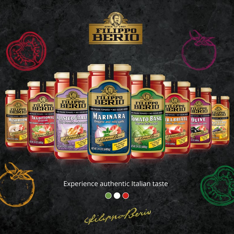 Filippo Berio Pasta Sauce, Grilled Vegetable Sauce, 24 Ounce Glass