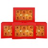 Gcardist 15Pcs Red Cookie Box with Window 22.9x15.2x6.4cm Pastry Macaron