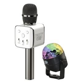 Party2Go Bluetooth Karaoke Microphone and Disco Ball Set (Black)